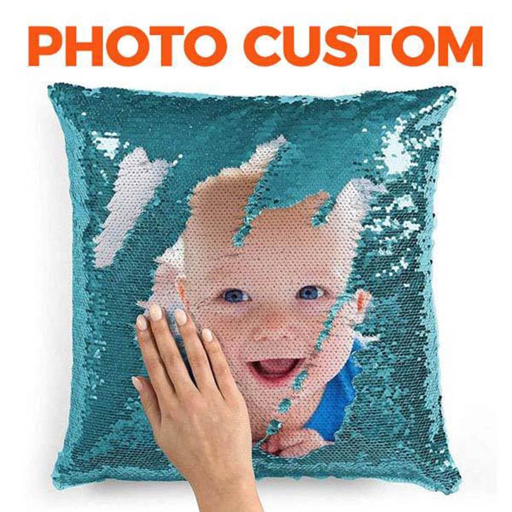 Custom Sequin Pillow Case Flip Sequin PillowCustom Image Etsy