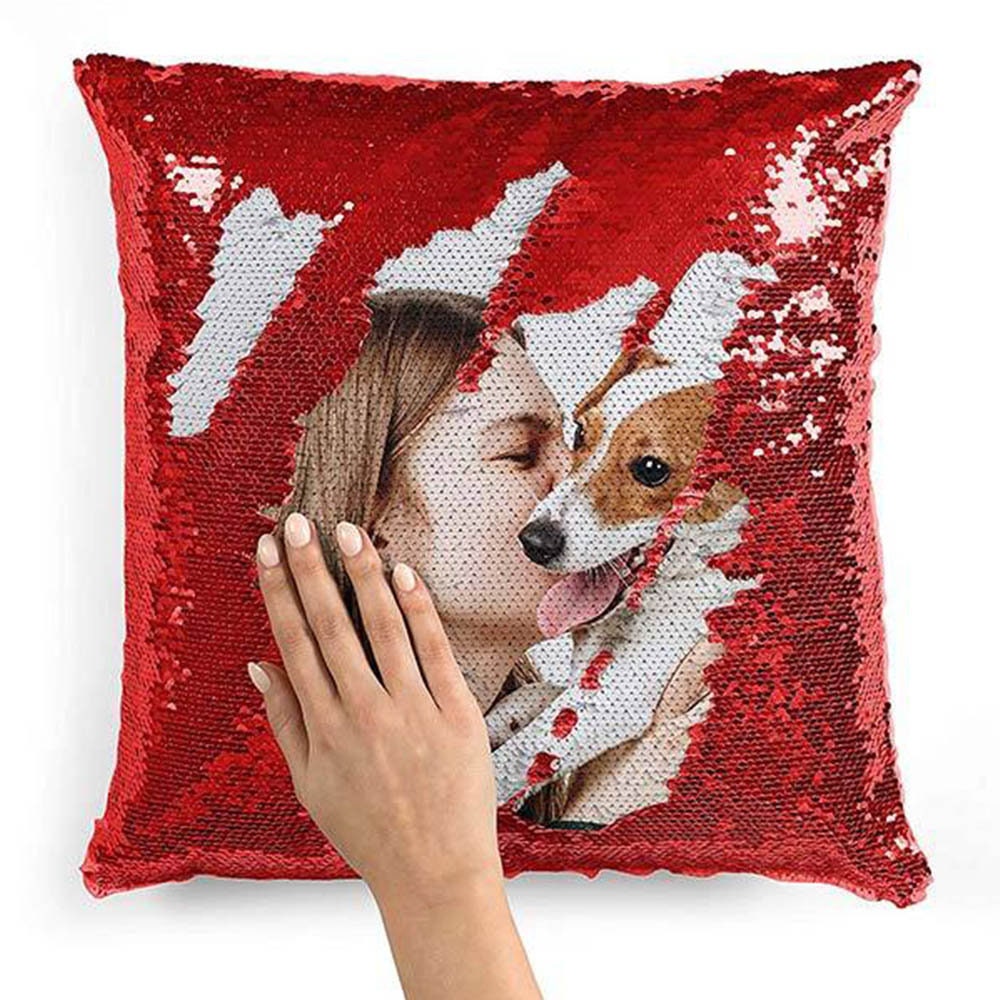 Custom Sequin Pillow Case Flip Sequin PillowCustom Image Etsy