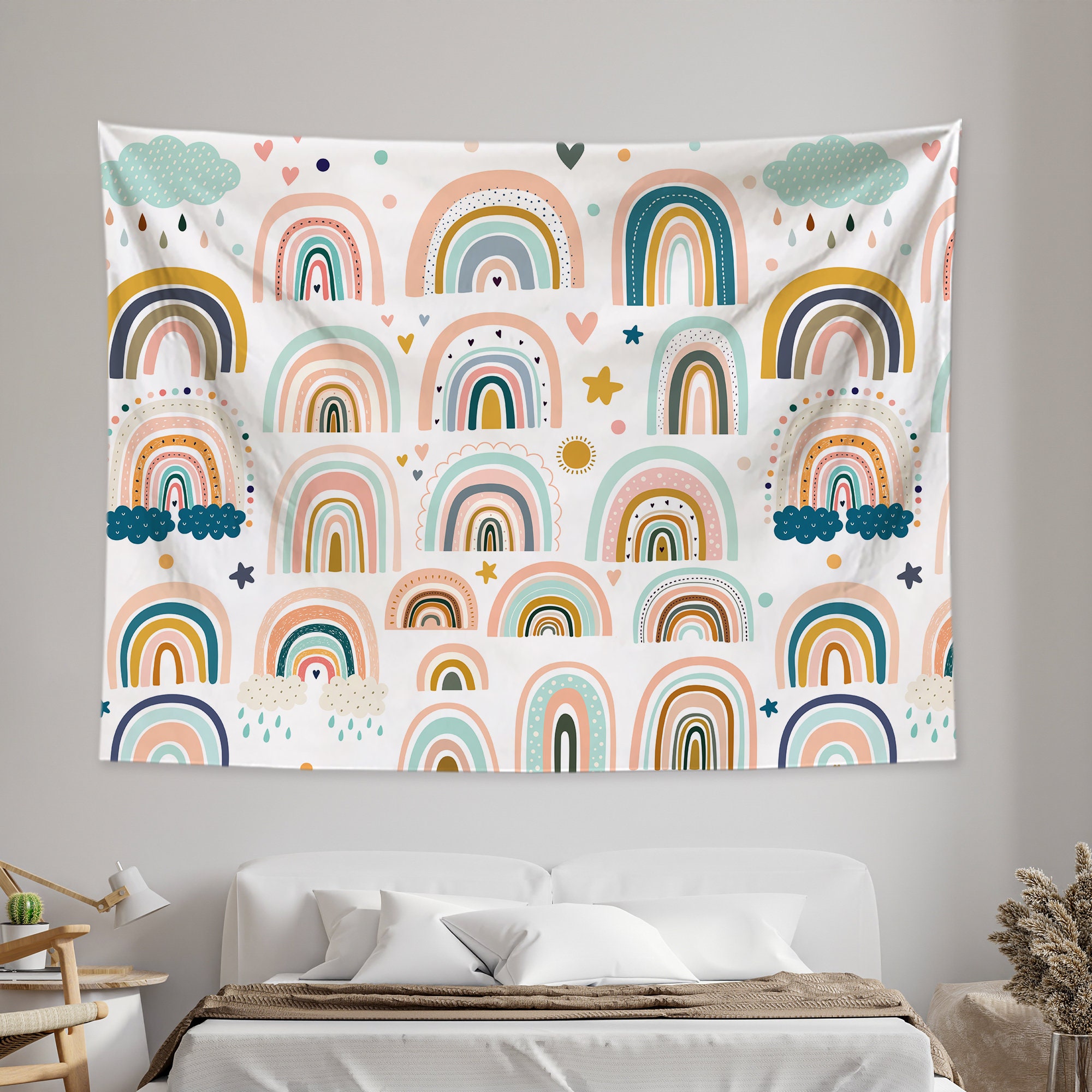 Lace Rainbow Wall Hanging Home Decor Boho Room Hand Woven Tapestry ch5a