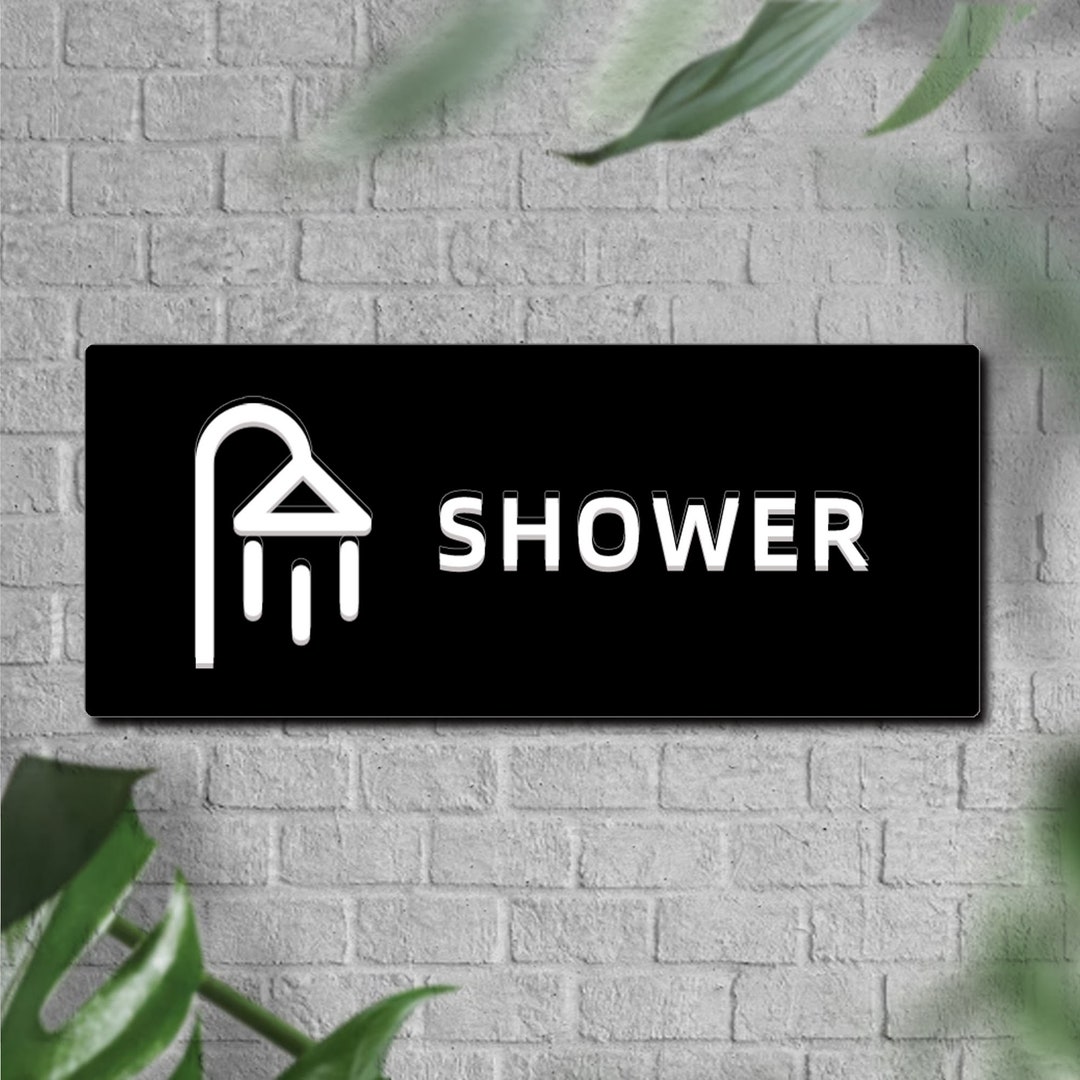 Shower Room Sign Bathroom Plaque Door Sign Shower Acrylic - Etsy