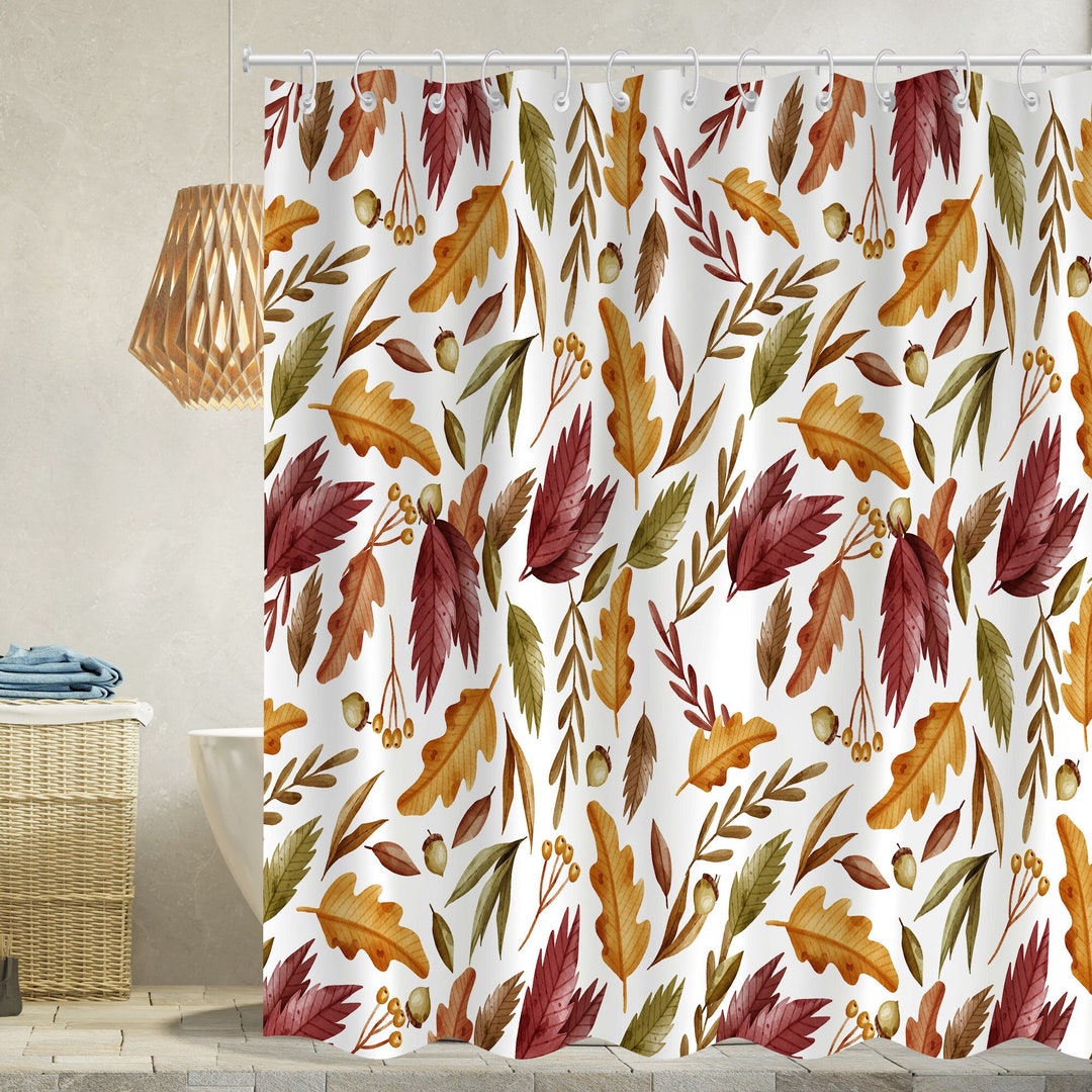 Fall Leaves Shower Curtain Bathroom Shower Curtain Waterproof - Etsy