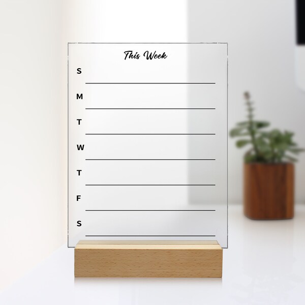 Whiteboard Calendar With Stand Etsy