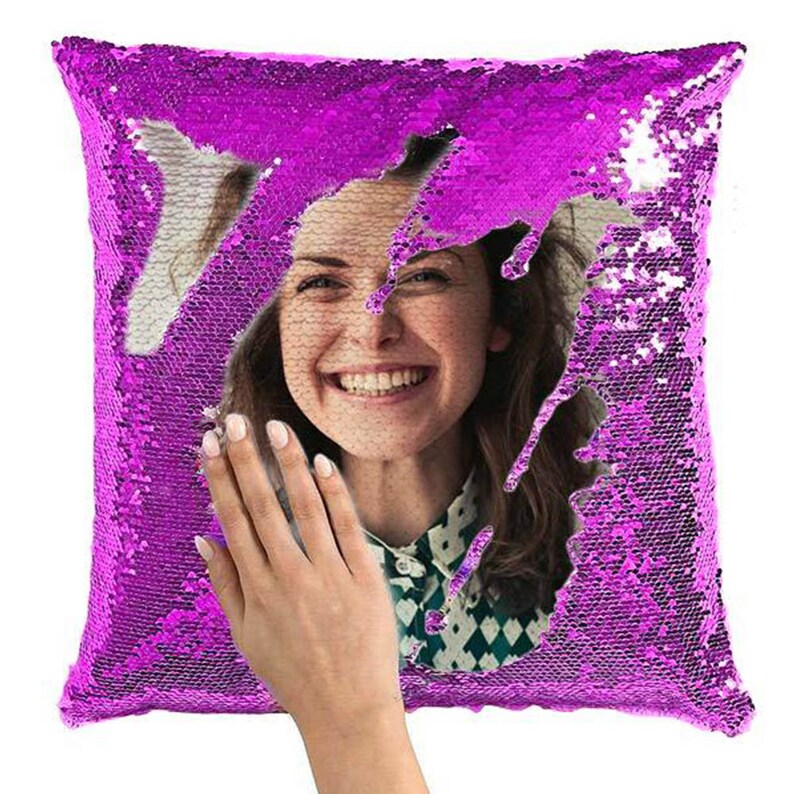 Custom Sequin Pillow Case Flip Sequin Pillowcustom Image Etsy
