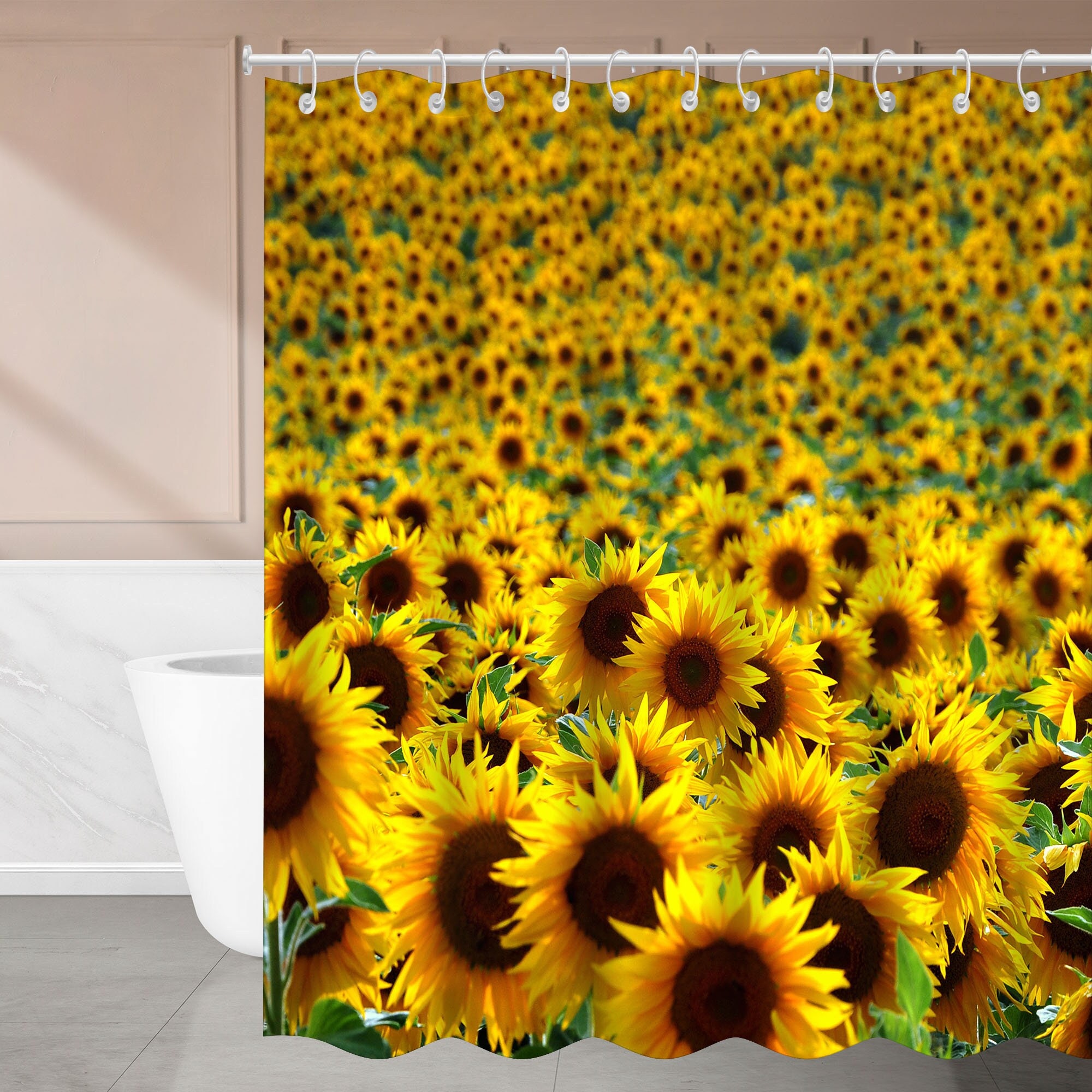 Sunflower Shower Curtain Bathroom Shower Curtain Waterproof Etsy