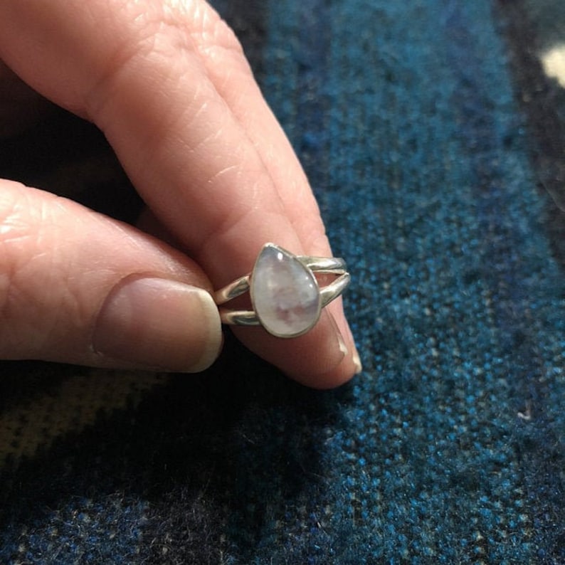 Sterling Silver Ring Boho Ring Moonstone Ring Natural Moonstone Gemstone Ring Casual Wear Ring Dainty Ring Handmade Ring Boho Ring
