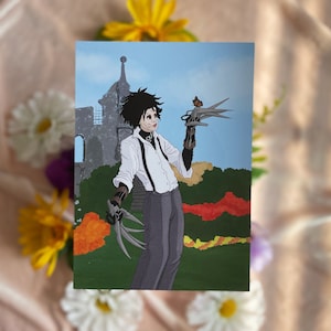 edward scissorhands, disney, classic, tim burton, perfect gift for halloween and tim burton fans, matte print
