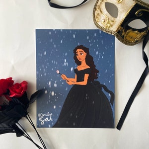 christine daaé, phantom of the opera inspired, classic musical, perfect for musical fans, matte print