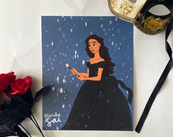 christine daaé, phantom of the opera inspired, classic musical, perfect for musical fans, matte print