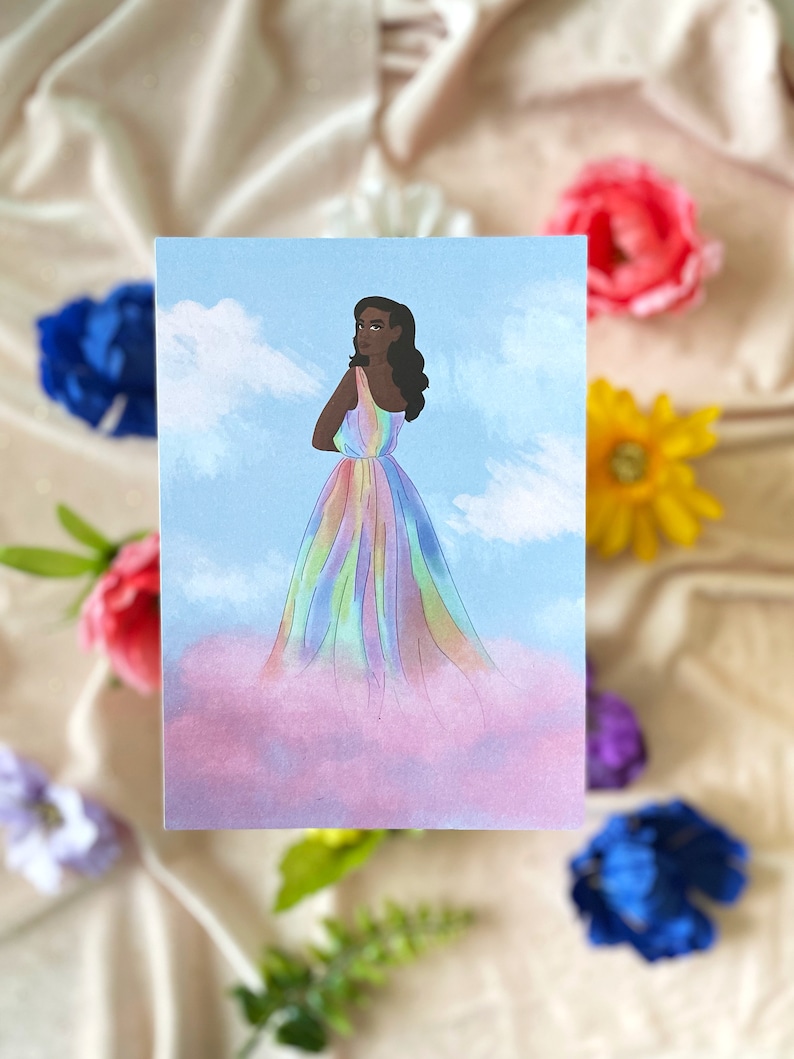 Iris Goddess Art Print: Greek Mythology Rainbow Dress (matte) - Etsy