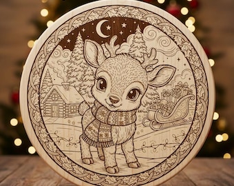 Reindeer SVG Laser File Christmas SVG Engraving Design