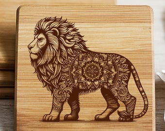 Lion SVG File for Laser Engraving Safari African Lion Laser File Svg, Wild Animal Engraving file Svg for Wood Lion Cutting Board SVG