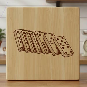 Domino SVG Laser File, Domino Game Laser Engraving Design for Cutting Board SVG