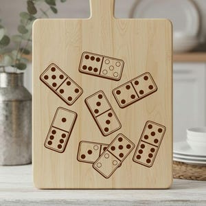 Domino SVG Laser File, Domino Game Laser Engraving Design for Cutting Board SVG