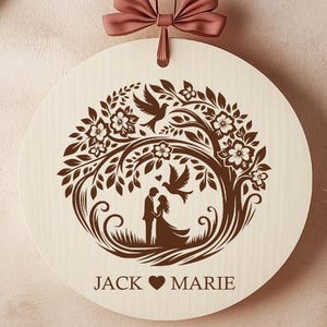 Valentines SVG Laser Engraving Files for Cutting Board, Personalized Coasters Anniversary Laser File or Wedding Gift for Couple