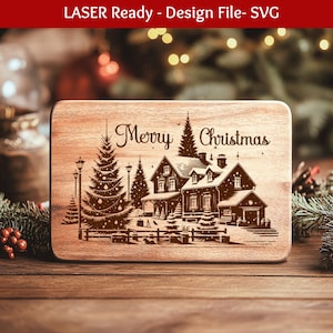 Weihnachten Charcuterie Brett SVG-Datei Laser-Gravur-Dateien für Schneidebrett, Frohe Weihnachten SVG Weihnachtsbaum, Küche Dekor Geschenk