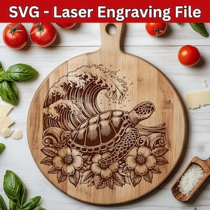 Sea Turtle Laser SVG File: Engraving Ocean Lover Design