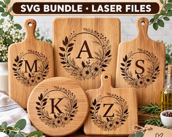 Monogram SVG File Laser Engraving Designs 26 Letters Included - Instant Download