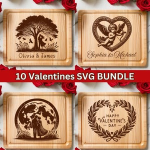 File laser SVG per San Valentino per pacchetto SVG da tagliere, file di incisione laser per coppia, anniversario e matrimonio