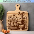 Easter Bunny SVG Laser Files, Cutting Board SVG Design, Easter Scene Laser Engraving file, Easter Rabbit Vector for Charcuterie Board product logo