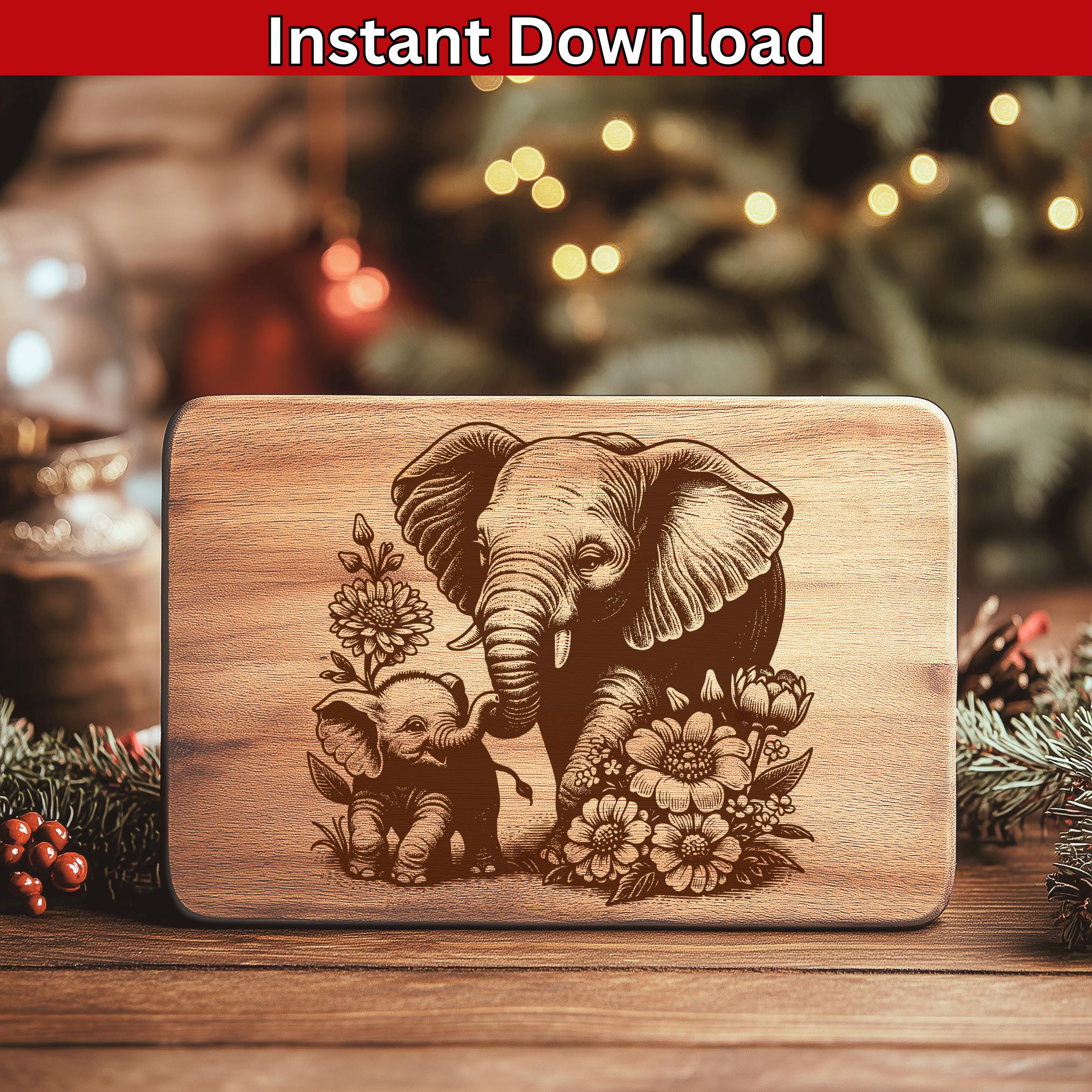 Baby Elephant SVG File Laser Engraving Laser File Elephant Svg Engrave ...