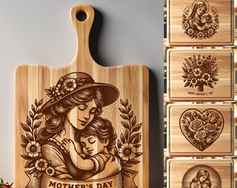 Mother's Day SVG Bundle Laser Engraving Files for Charcuterie Board