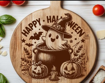 Halloween Ghost SVG Laser File: Vector Engraving Design for Wood ( Instant Download )
