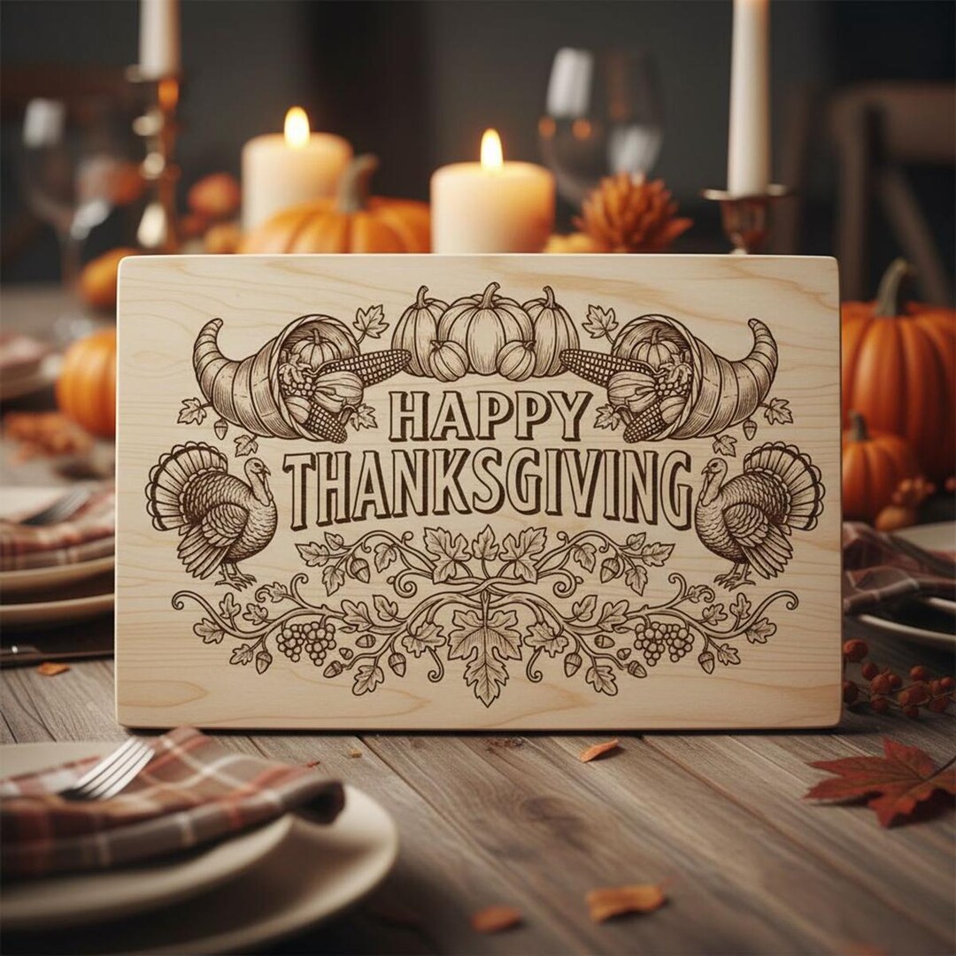 Thanksgiving SVG Laser File Happy Thanksgiving SVG Fall Turkey Pumpkin ...