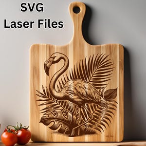 File laser SVG Flamingo, disegno vettoriale di uccello tropicale per incisione, insegne in legno, sottobicchieri e decorazioni estive - Acquista 3 o più articoli e ottieni il 50% di sconto