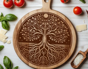Tree of Life SVG, Laser Engraving File for Wood Cutting Board, Tree Laser File Instant Download Vector File - Buy 3 or More get 50%OFF