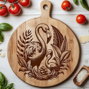 File laser SVG Flamingo, disegno vettoriale di uccello tropicale per incisione, insegne in legno, sottobicchieri e decorazioni estive - Acquista 3 o più articoli e ottieni il 50% di sconto