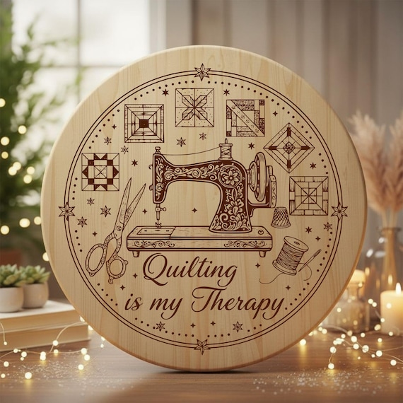 Quilting SVG Laser File Quilt Quote Laser Engraving File Design for Cutting Board SVG, Charcuterie Board, Glowforge Xtool & More