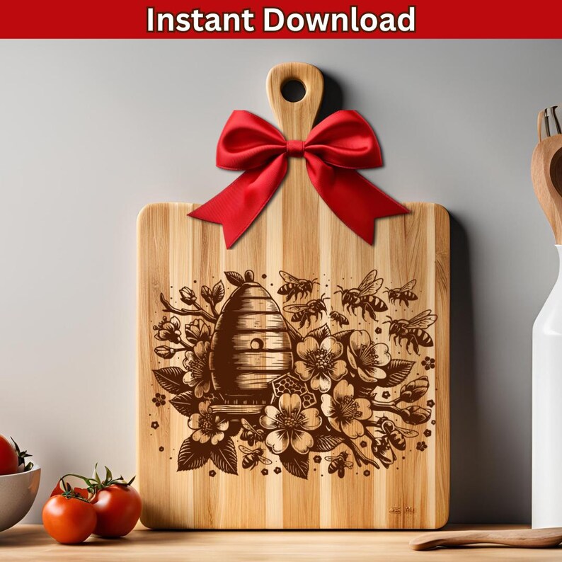 Cutting board SVG, charcuterie board, bee hive svg, Wild honey bees, laser engraving file, laser files
board laser design, bumble bee svg, bee svg laser, queen bee svg, beekeeper gift svg, bee coaster svg
bee cutting board