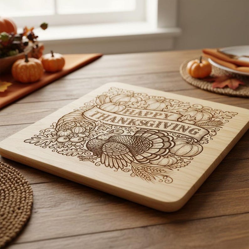 Thanksgiving SVG Laser File Happy Thanksgiving SVG Fall Turkey Pumpkin ...
