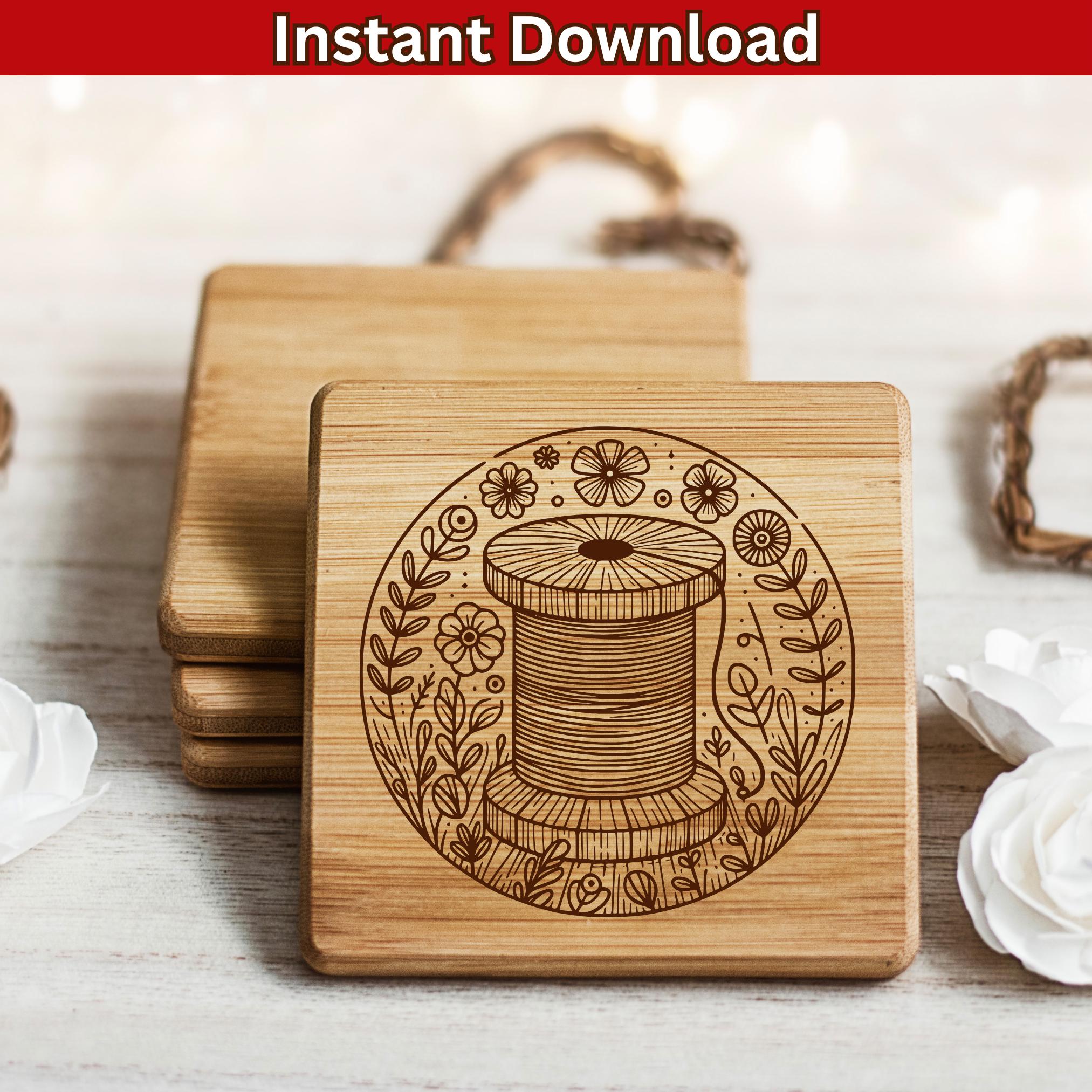 Foot. Call Thread Svg Spool of Thread SVG Laser File Sewing Vector Design for Cutting Board ...