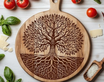 Tree of Life SVG, Laser Engraving File for Wood Cutting Board, Tree Laser File Instant Download Vector File - Buy 3 or More get 50%OFF