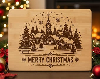 Christmas Charcuterie Board SVG Laser Engraving File for Cutting Board, Kitchen Decor Gift