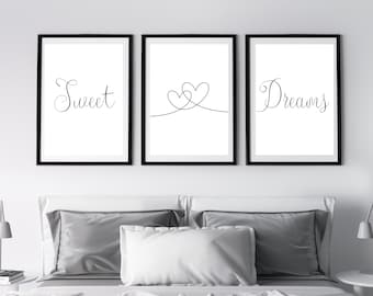Sweet Dreams Set Of 3 Prints | Bedroom Prints