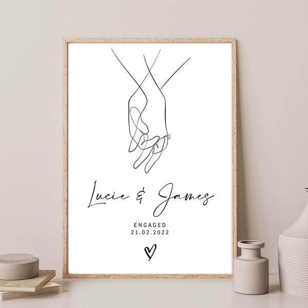 Personalised engagement print - engagement gift