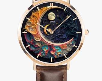 The Star & Moon - Women&#39;s Watch - Engraved Watch