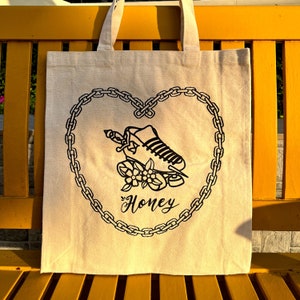Roller Skates Tote Bag, Bag for Roller skates, Roller Skate Leash, Roller Derby Bag, Roller Derby gift