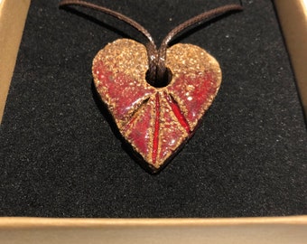 Toasted Strawberry Heart Pendant