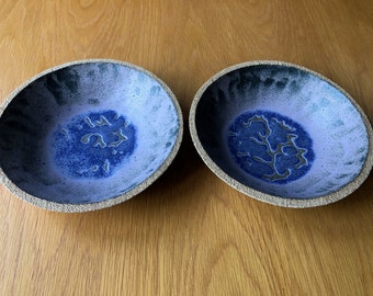Two Stoneware 'Molten Lavender' Pasta Bowl Set