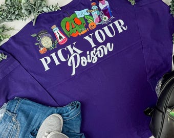 Disney Villain Halloween Jersey | Pick Your Poison | Poison Apple Shirt | Oogie Boogie Bash | Mickey's Not So Scary Halloween Party