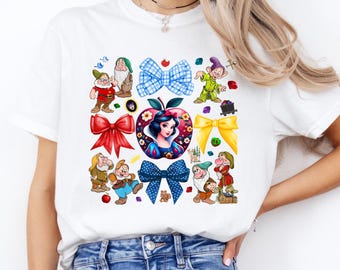 Snow White Family Vacation Shirt | Disney Princess Watercolor Coquette Bow Tee | Seven Dwarfs Shirt |