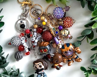 Superhero Inspired Keychain | Comic Hero Bag Charm | Doorable Character Keyring | Fandom Purse Charm | Gift for Superhero Fans
