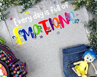 SIZE SMALL *CLEARANCE* | Inside Out 2 Jersey Shirt | Emotions Inside Out 2 Characters Shirt | Joy, Sadness, Disgust, Anger, Fear, Anxiety |