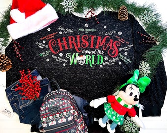 SIZE XL *CLEARANCE* Christmas Around the World Jersey | Epcot Christmas Shirt | Feliz Navidad | Disney World Christmas Festival of Holidays