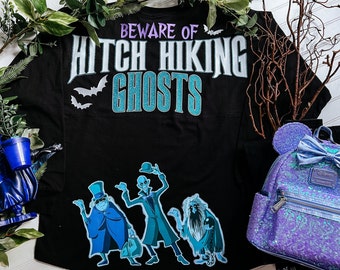 Haunted Mansion Jersey | Beware of Hitch hiking Ghosts Jersey Shirt | Disney Halloween Shirt | Hatbox Ghost Shirt | Ghost Host |