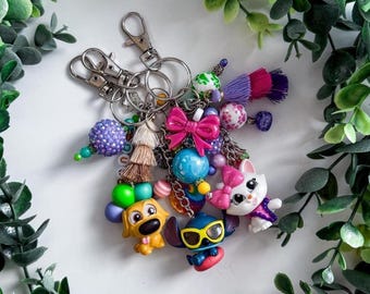 Let's Party Character Bag Charm | Disney Doorable Limited Edition Keychain | Stitch Keychain | Aristocats Marie Bag Charm