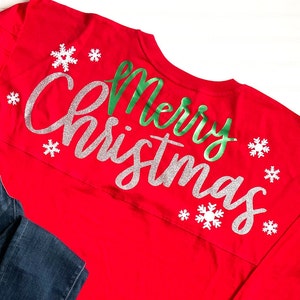 Merry Christmas Disney Jersey Shirt | Mickey and Minnie Christmas Shirt | Disney Holiday Shirt |